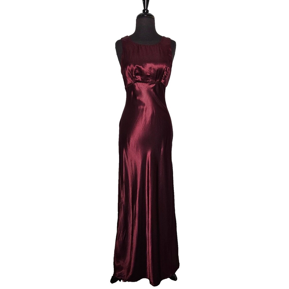 Vtg All That Jazz Maxi Dress 9/10 Brownish Red Lace Up Fairy Grunge Glam 90s